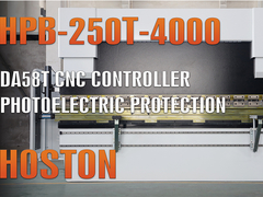 Hoston CNC Press Brake HPB-250T-4000 พร้อม DA58T CNC Controller (ฟังก์ชันการเขียนโปรแกรม 2 มิติ)